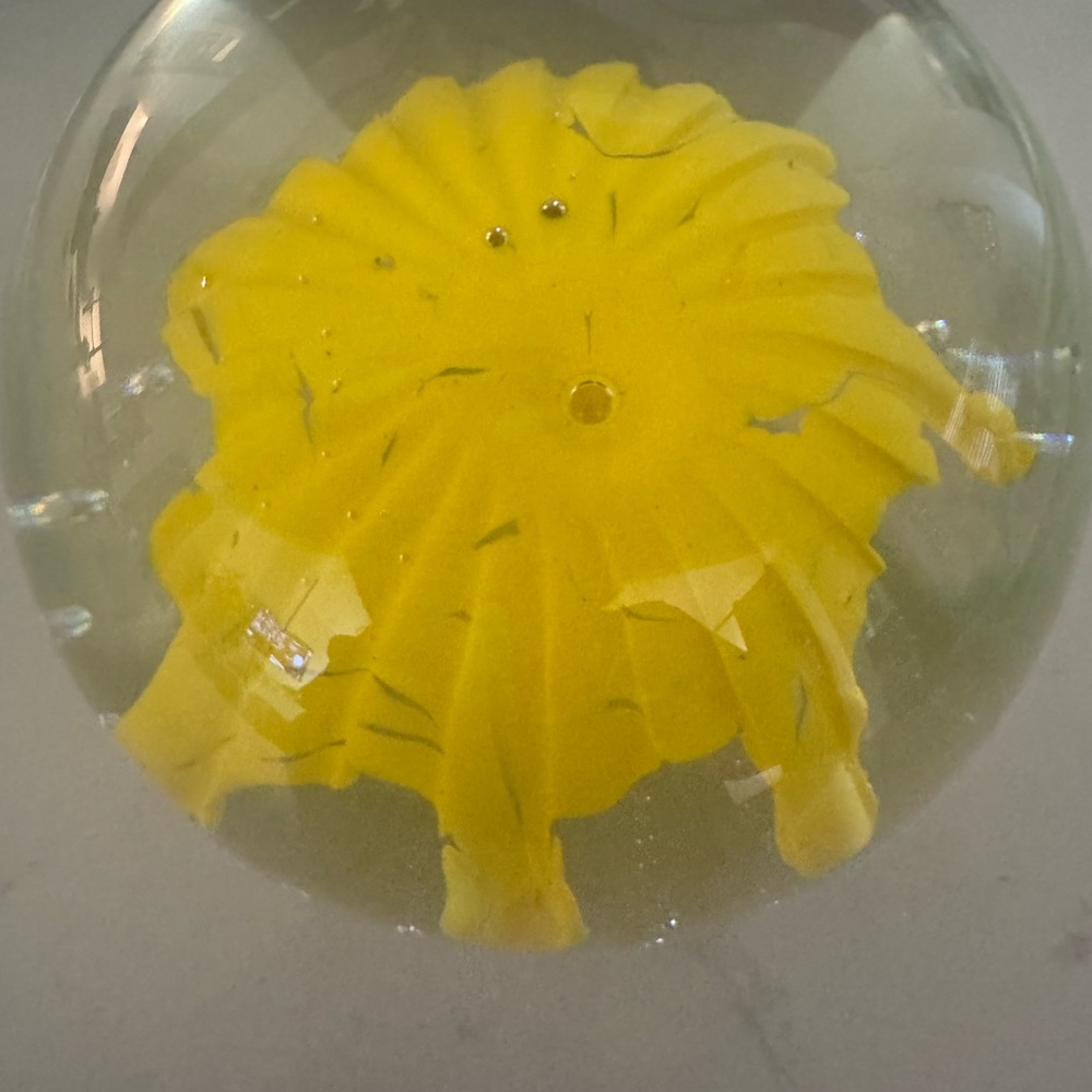 Yellow Glass Sphere Decor - Picture 2 of 3